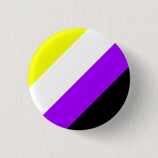 Nonbinary Pride Ronde Button 3,2 Cm (Voorkant)