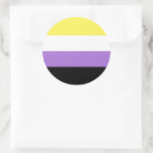 Nonbinary Pride Ronde Sticker (Tas)