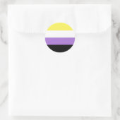 Nonbinary Pride Ronde Sticker (Tas)