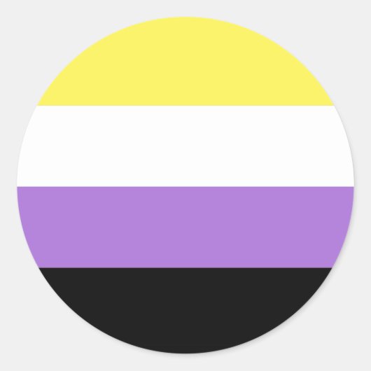 Nonbinary Pride Ronde Sticker (Voorkant)