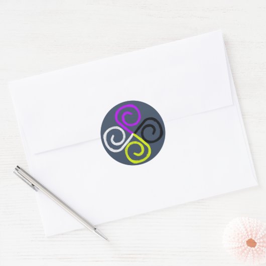 Nonbinary pride ronde sticker (Envelop)