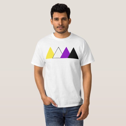 Nonbinary Pride T-shirt van de Driehoek (Voorkant volledig)