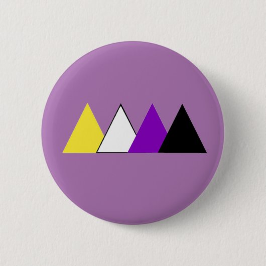 Nonbinary Pride Triangle Pin Ronde Button 5,7 Cm (Voorkant)