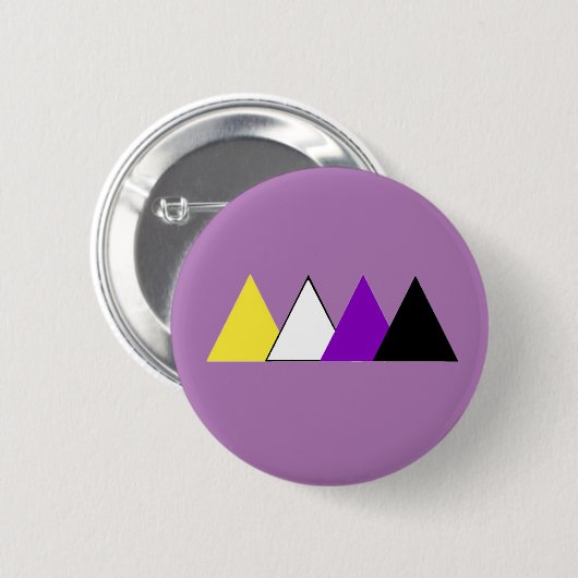 Nonbinary Pride Triangle Pin Ronde Button 5,7 Cm (Voorkant /achterkant)