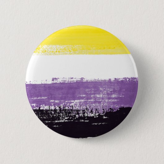 Nonbinary Pride vlag schilderde Ronde Button 5,7 Cm (Voorkant)