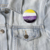 Nonbinary Pride vlag schilderde Ronde Button 5,7 Cm (In situ)
