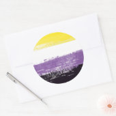 Nonbinary Pride vlag schilderde Ronde Sticker (Envelop)