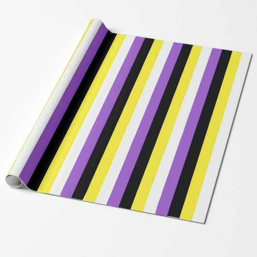 Nonbinary Pride-vlag Verticaal Cadeaupapier (Uitgerold)