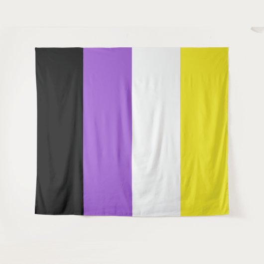 Nonbinary Pride-vlag Verticaal Wandkleed (Voorkant (horizontaal))