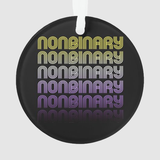 Nonbinary Retro Pride Ornament (achterkant)