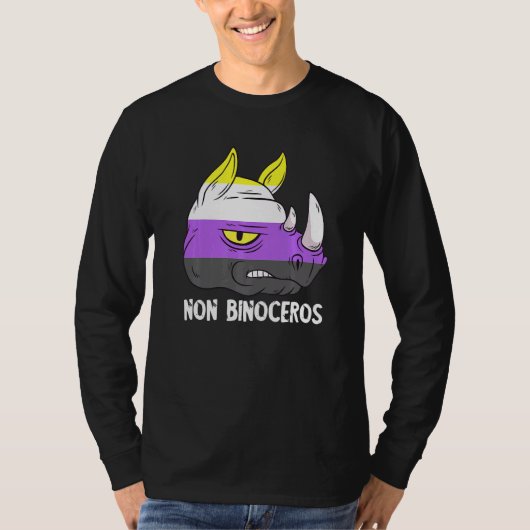Nonbinary Rhinoceros LGBTQ Nonbinary Flag Nonbinar T-shirt (Voorkant)