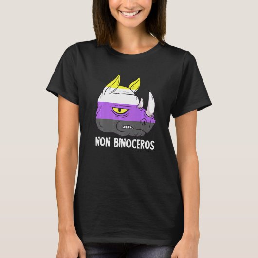 Nonbinary Rhinoceros LGBTQ Nonbinary Flag Nonbinar T-shirt (Voorkant)