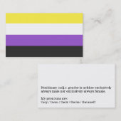 Nonbinary roepenkaarten (def. + " zij " - uitlatin contactkaartje (Voorkant / Achterkant)