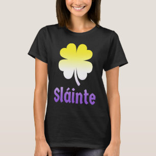 Nonbinary St Patrick's Day Shamrock LGBTQ Enby NB T-shirt