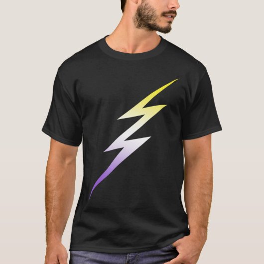 Nonbinary Subtiele LGBTQ LGBT Lightning Bolt Enby T-shirt (Voorkant)