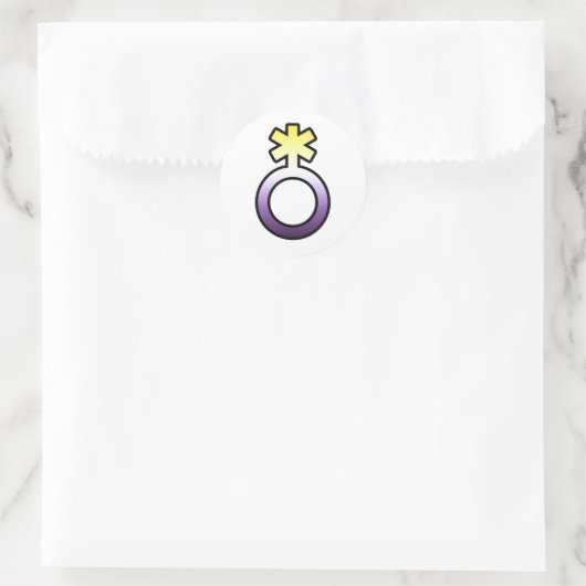 Nonbinary symbool ronde sticker (Tas)