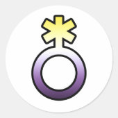 Nonbinary symbool ronde sticker (Voorkant)