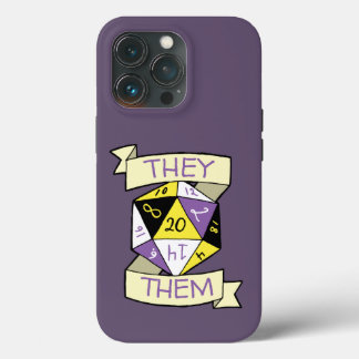 Nonbinary tablet D20 Pronoun Dice Case-Mate iPhone Case