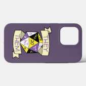  Nonbinary tablet D20 Pronoun Dice Case-Mate iPhone Case (Achterkant (horizontaal))