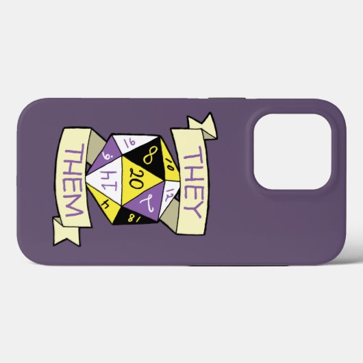  Nonbinary tablet D20 Pronoun Dice Case-Mate iPhone Case (Achterkant (horizontaal))