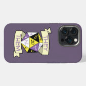  Nonbinary tablet D20 Pronoun Dice iPhone Hoesje (Achterkant horizontaal)