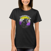 Nonbinary Theirwolf Nonbinary Pride LGBTQ Nonbinar T-shirt (Voorkant)