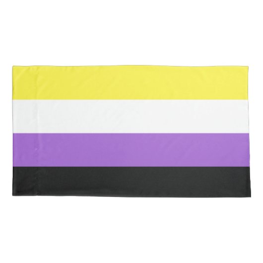Nonbinary Vlag Koning Kussensloop (Achterkant-Links)