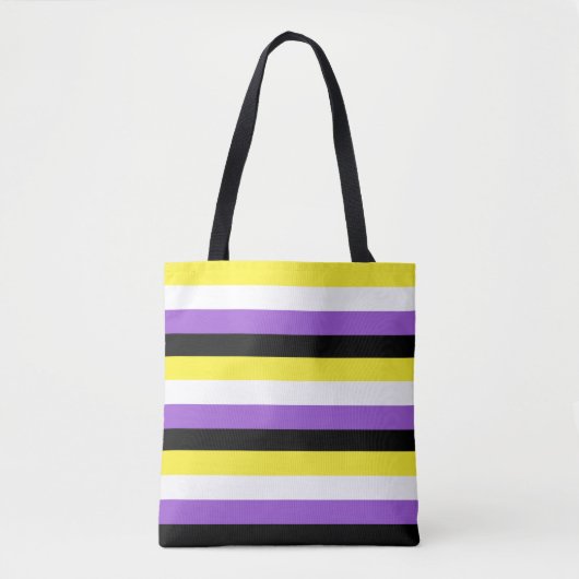 Nonbinary Vlag LGBT Boodschappentas Tote Bag (Voorkant)