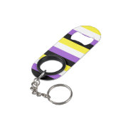 Nonbinary vlag mini flessenopener (Achterkant Gekanteld)