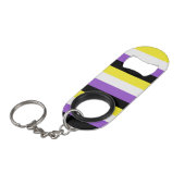Nonbinary vlag mini flessenopener (Voorkant Gekanteld)