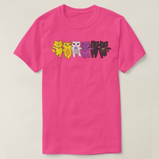 Nonbinary vlag niet Binair Pride GGBTQ Cats Purrid T-shirt (Design voorkant)