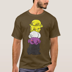 Nonbinary vlag niet Binair Pride LGBTQ Blobfish T- T-shirt