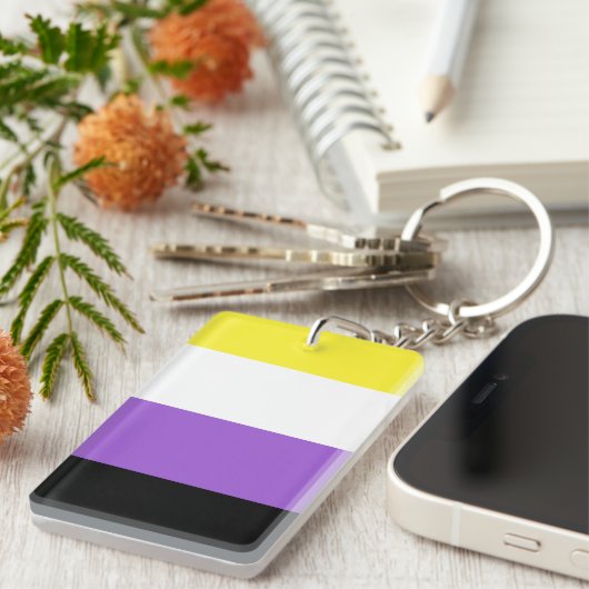 Nonbinary vlag sleutelhanger (Voorkant Rechts)