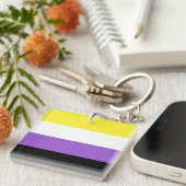 Nonbinary vlag sleutelhanger (Voorkant Rechts)