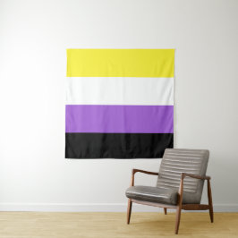 Nonbinary Vlag Vierkant LGBT Wandkleed