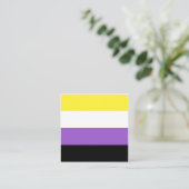 Nonbinary vlag vierkante visitekaartje (Staand voorkant)