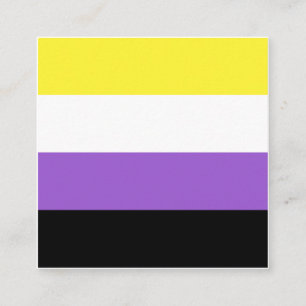 Nonbinary vlag vierkante visitekaartje
