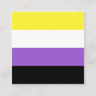Nonbinary vlag vierkante visitekaartje