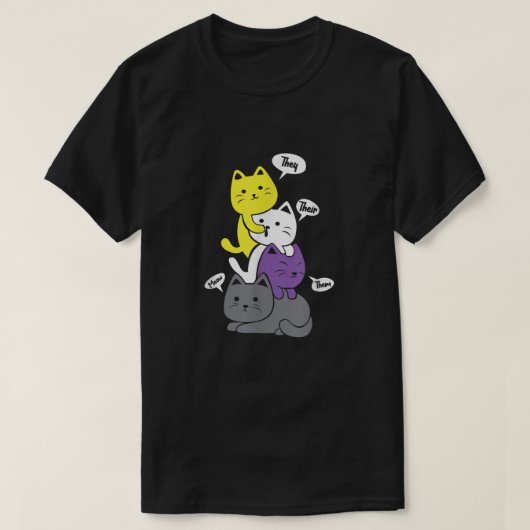 Nonbinary zij hun onderhand bevestigen non Binary  T-shirt (Design voorkant)