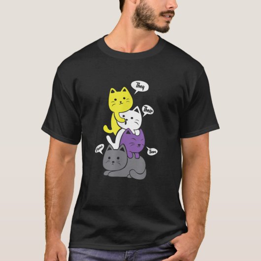 Nonbinary zij hun onderhand bevestigen non Binary T-shirt (Voorkant)