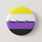 Nonbinary zij/Them/de Button van het Pronoun van T (Voorkant)
