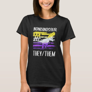 Nonbinosaurus verwees naar de niet-binaire voornaa t-shirt