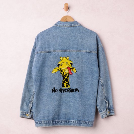 Nonchalant Giraffe: Geen PROBLEEM Attitude Denim Jacket (Hangar)