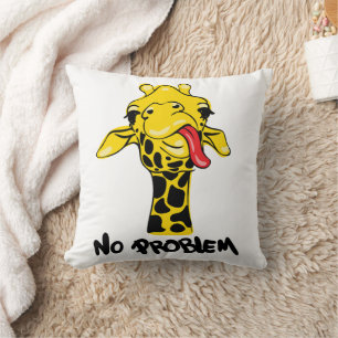 Nonchalante Giraffe: Geen PROBleem Attitude Kussen