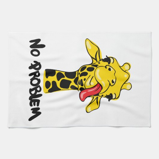 Nonchalante Giraffe: Geen PROBleem Attitude Theedoek (Horizontaal)
