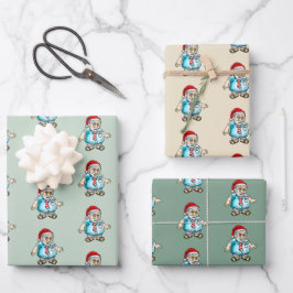 Nonchalante Kerstman in Sandalen Inpakpapier Vel