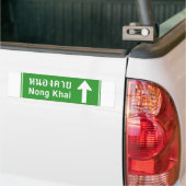 Nong Khai Ahead ⚠ Thai Highway Traffic Sign ⚠ Bumpersticker (Op Truck)