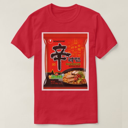 Nongshim Shin Ramyun (Spicy) T-shirt (Design voorkant)