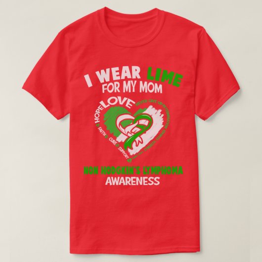 NonHodgkins Lymfoom Awareness Ik Draag Limoen voor T-shirt (Design voorkant)