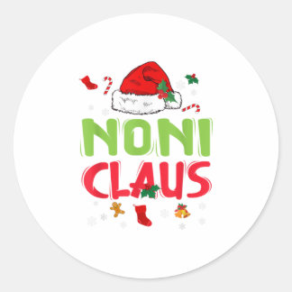 Noni Claus Kerstmis Familie Matching Pa Ronde Sticker